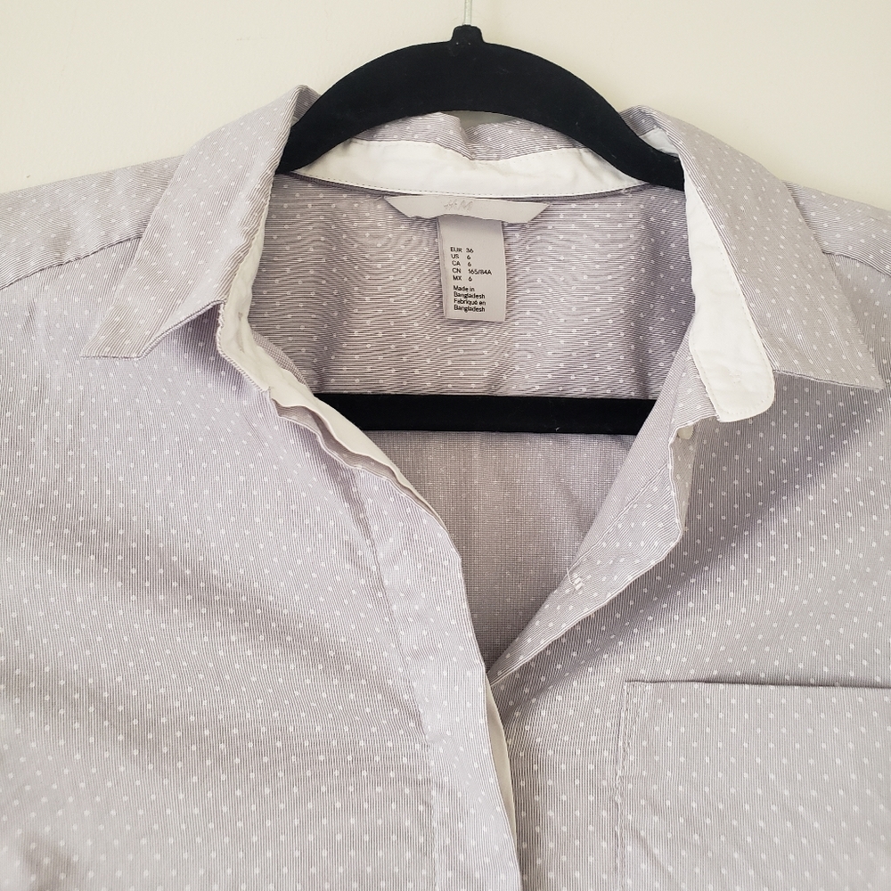 Grey polka dot button down - Picture 9 of 9